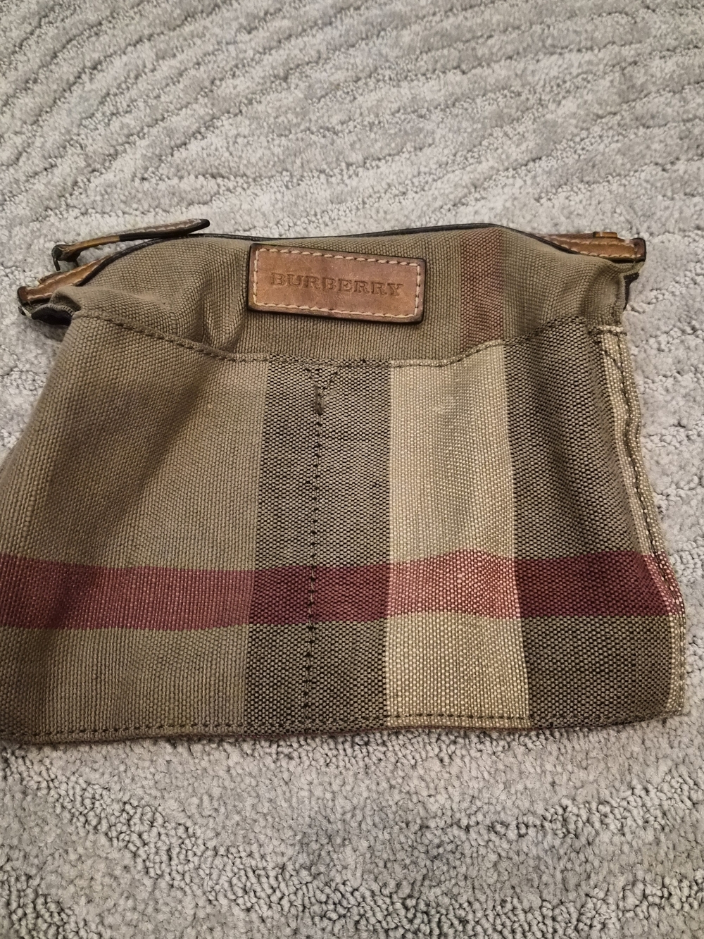 Authentic Burberry Tottenham Tote House Check Canvas Brown Leather w/Compartment - Picture 8 of 10
